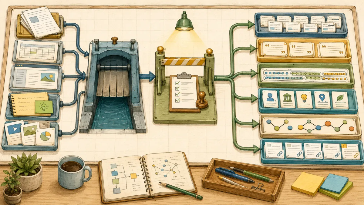 Ingestion-Pipeline spezifizieren: Ingestion ist die technische Pipeline, mit der aus vorbereiteten Quellen nutzbare Systemartefakte werden.
